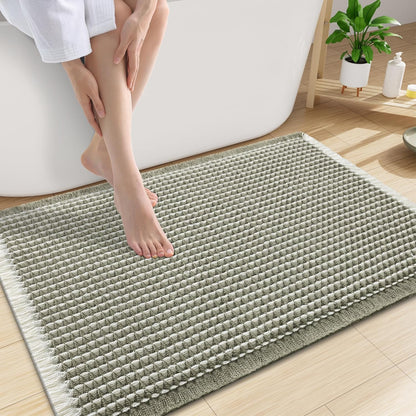 Smiry Waffle Bath Mat 30x20, Extra Soft Absorbent Bathroom Rugs, Non Slip Machine Washable Quick Dry Bath Rugs for Bathroom Floor, Tub, Shower, Home Decor Accessories, Brown