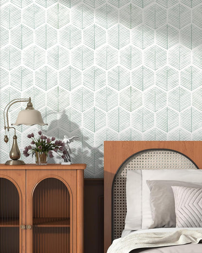 Modern Peel and Stick Wallpaper 17.3''×78.8'' Self Adhesive Wallpaper Boho Contact Paper Beige and White Geometric Wall Paper Removable Decorative Wallpapers for Bedroom Bathroom Cabinets Decor Vinyl