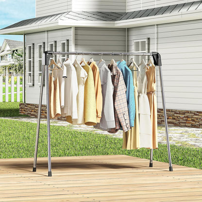 APEXCHASER Clothes Drying Rack Foldable, Stainless Steel Laundry Drying Rack Collapsible, Clothes Hanger for Sweater Baby Clothes Towel for Indoor & Outdoor, Portable Clothes Airer for Travel