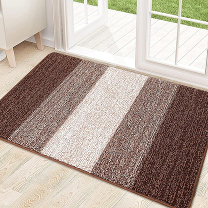 Kitinjoy Indoor Outdoor Door Mat, 32x20 Non-Slip Absorbent Dirt Trapper, Low-Profile Washable Inside Entrance Front Floor Mat, Sturdy Soft Entry Doormats for Entryway, Grey