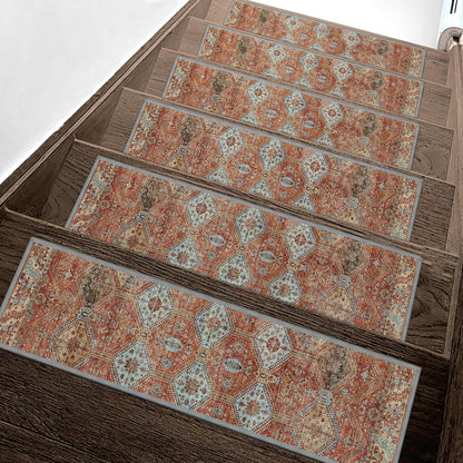 sarben Non Slip Stair Treads for Wooden Steps 15PCS - 8"x30" Indoor Safety Carpet, Edging Mats with TPE Adhesive Backing, Pet and Elderly Friendly Stair Rugs (Taupe) - Colors B