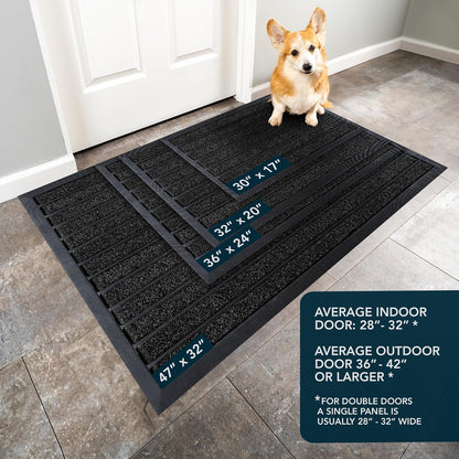 ubdyo Extra Durable Door Mat - Dirt Trapping Outdoor Welcome Mats - Non-Slip Outdoor Indoor Entrance - Low Profile Front Doormat (30" x 17", Bright Brown)