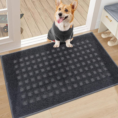 BEQHAUSE Dirt Trapper Door Mats 20"x32", Non-Slip Waffle Doormat Indoor Entrance Low-Profile, Dirt Resist and Absorbent Entryway Rugs Washable Inside Welcome Floor Mat for Front Back Door, Beige