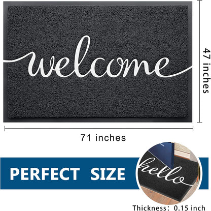 EARTHALL Door Mat Outside Inside Home Doormat, 30"x17.5", Durable Floor Mat Non Slip Mat Ultra Absorb Mud Easy Clean Front Doormat for Garage, Entryway, Patio, High Traffic Areas, Black