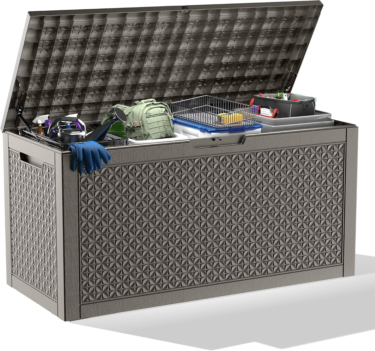 50Gal Outdoor Storage Box Anti-Theft Delivery Box Lockable Deck Box | Heavy-duty UV & weatherproof resin for secure parcel drop, patio cushion storage, garden tools & porch package organization