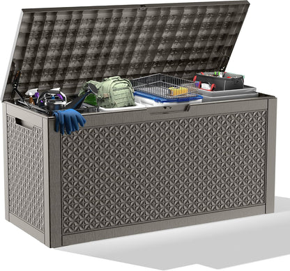 50Gal Outdoor Storage Box Anti-Theft Delivery Box Lockable Deck Box | Heavy-duty UV & weatherproof resin for secure parcel drop, patio cushion storage, garden tools & porch package organization