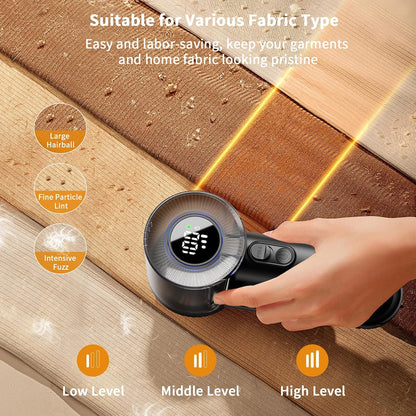 coldSky Large Fabric Shaver, 2-in-1 Electric Fabric Shaver & Lint Remover | 3-Speed Modes, LED Digital Display, Rechargeable, Sweater Defuzzer for Clothes, Furniture, Couch