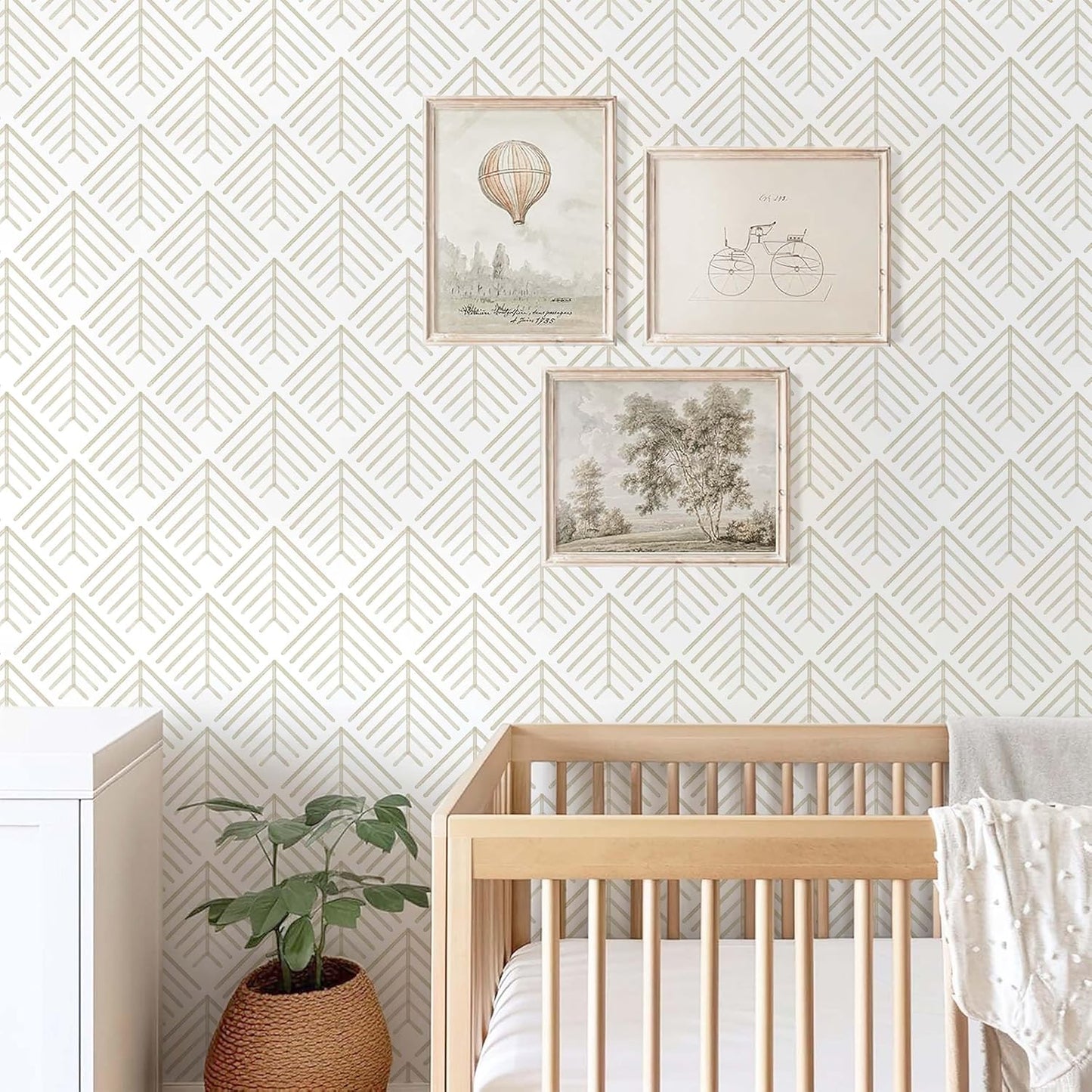 Heroad Boho Peel and Stick Wallpaper Beige Renter Friendly Wall Paper Peel and Stick Modern Contact Paper Neutral Geometric Wallpaper for Bedroom Bathroom Cabinets Decor Vinyl Waterproof 17.3"x78.7"