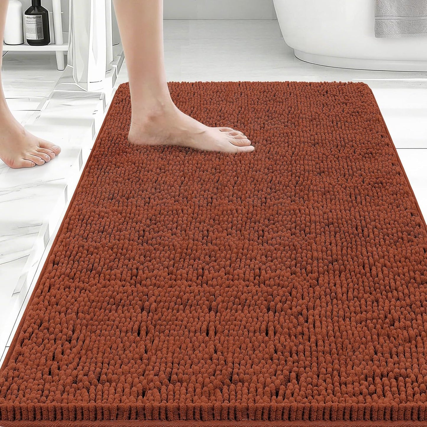 Bcoimo Bathroom Rugs 24x17, Bath Mats for Bathroom Non Slip with Rubber Backing,High Absorbent Microfiber Bath Rugs Quick Drying, Machine Washable, Durable Decor