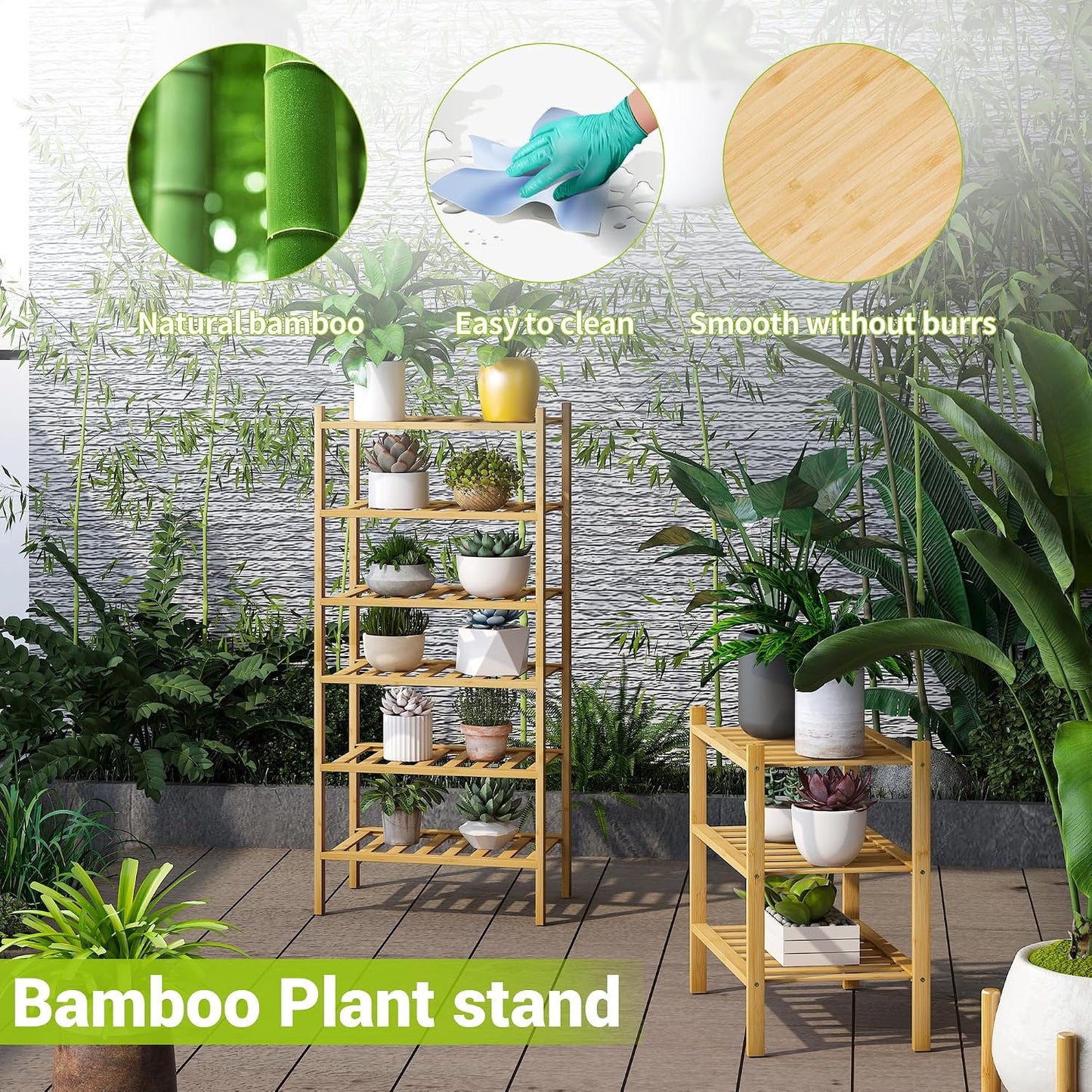 BMOSU 2-Tier Bamboo Small Shoe Rack Premium Stackable Shoe Shelf Storage Organizer for Hallway Closet Living Room Entryway Organizer (Black Bamboo)