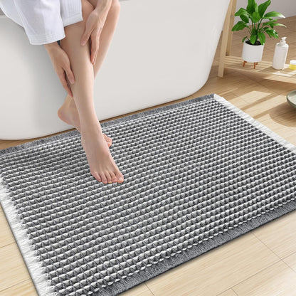 Smiry Waffle Bath Mat 30x20, Extra Soft Absorbent Bathroom Rugs, Non Slip Machine Washable Quick Dry Bath Rugs for Bathroom Floor, Tub, Shower, Home Decor Accessories, Brown
