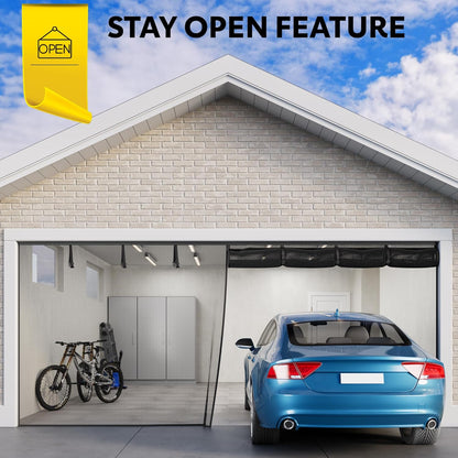 AUGO Magnetic Screen Door - Self Sealing, Heavy Duty, Hands Free Mesh Partition Keeps Bugs Out - Pet and Kid Friendly - Patent Pending Keep Open Feature - 38 Inch x 83 Inch