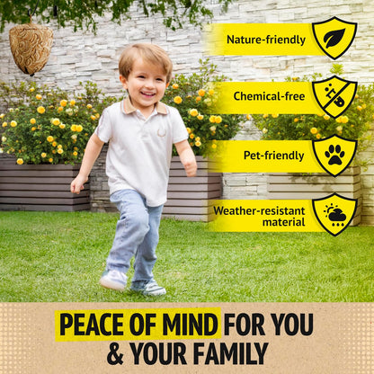 Super Ninja Fake Wasp Nest - 2 Pack, Wasp Nest Decoy for Outdoor Hanging, Yellow Jackets & Bee Repellent Outdoor, Waterproof & Tear-Resistant Deterrent for Patio & Garden