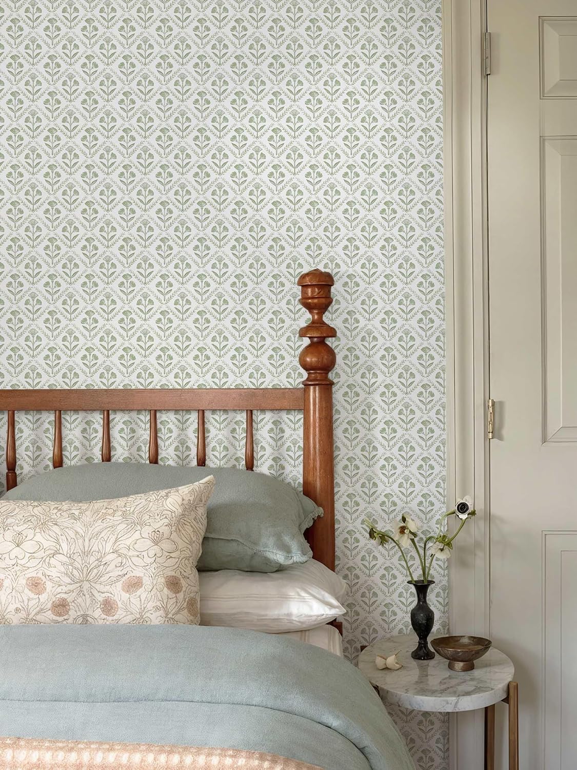 Dimoon 17.3''x78.7'' Peel and Stick Wallpaper Floral Cute Contact Paper Vintage Village Country Cottage Wallpaper Farmhouse Yellow Beige Renter Friendly Geometry Waterproof Embossed Kitchen Bedroom