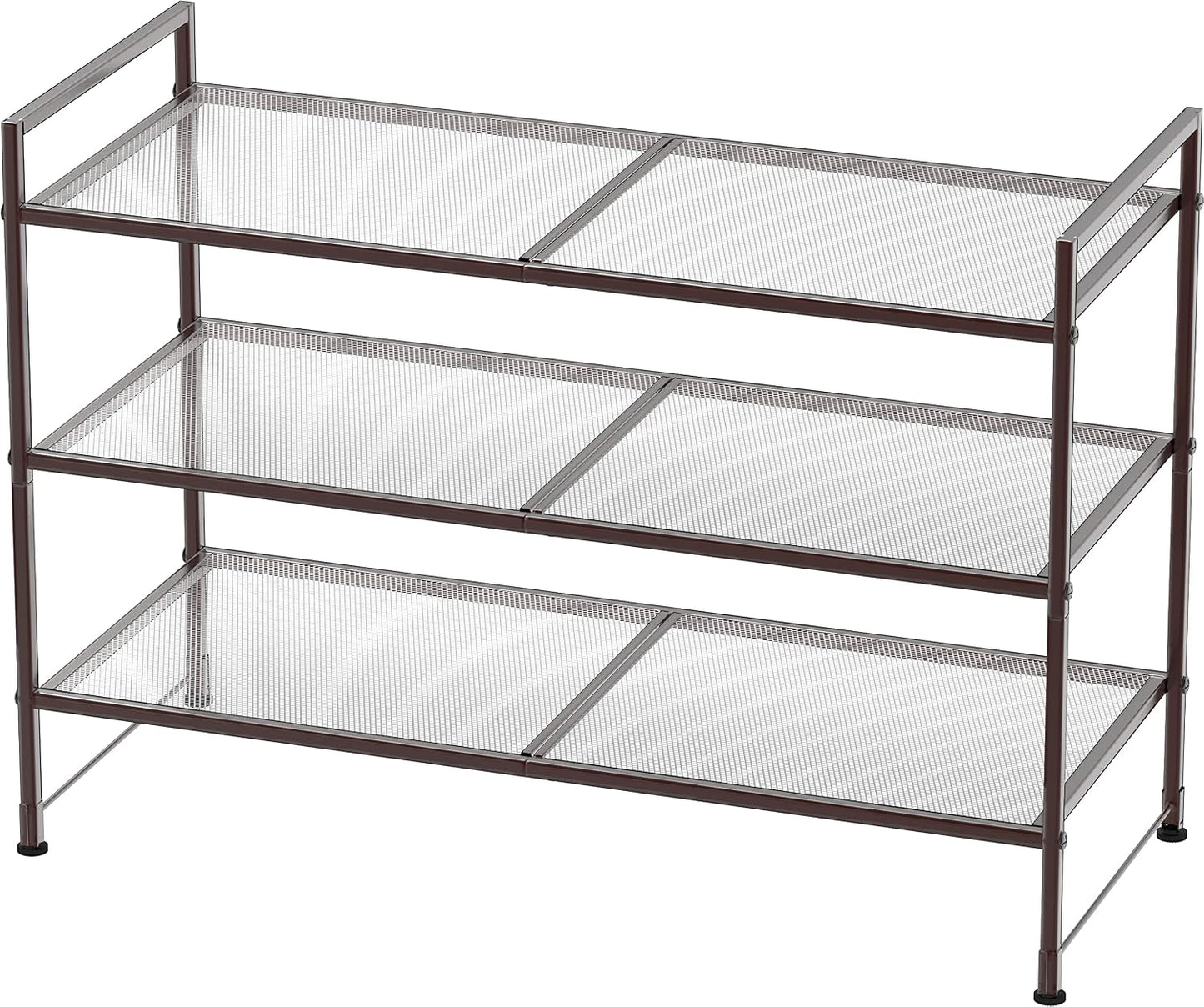 Simple Houseware 3-Tier Stackable Shoes Rack Storage Shelf, Black