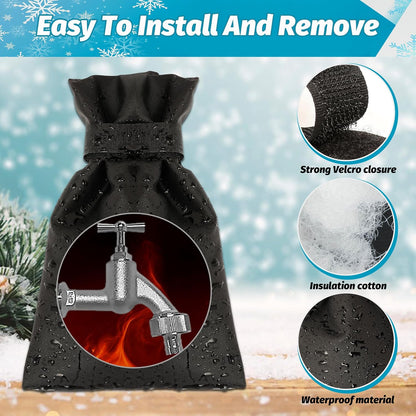 Outdoor Faucet Covers for Winter,2 Pack Faucet Cover Freeze Protection,Insulated Anti-Freeze Waterproof Material,Reusable Faucet Cover Socks for Various Faucet Spigot,Pipe,Garden Hose Bib