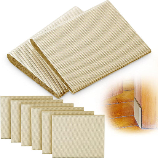 Jetec 6 Peices Self-Adhesive Door Corner Seals, Gap Filler Seal Strip Weather Stripping Draft Stopper Door Frame Seal Corner Foam for Weather Protection Isolation of Noise(Black)