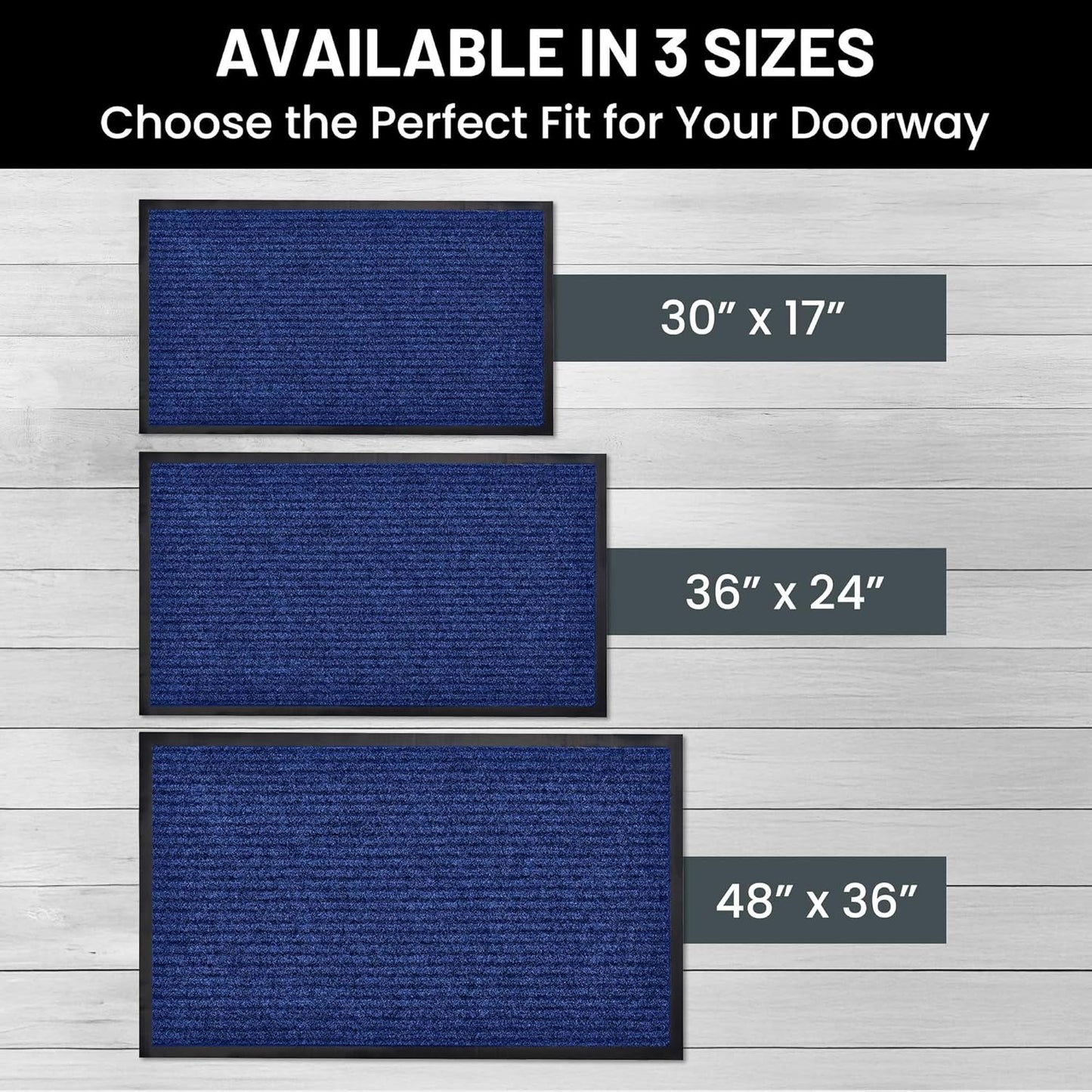 Sierra Concepts Front Door Mat Welcome Floor Mats - Entryway Indoor Outdoor Entrance Doormat, Patio, Porch, Muddy Shoe, Inside Outside Low Profile, 30x17 inches, 2-Pack Gray
