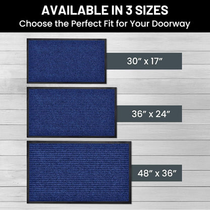 Sierra Concepts Front Door Mat Welcome Floor Mats - Entryway Indoor Outdoor Entrance Doormat, Patio, Porch, Muddy Shoe, Inside Outside Low Profile, 30x17 inches, 2-Pack Gray