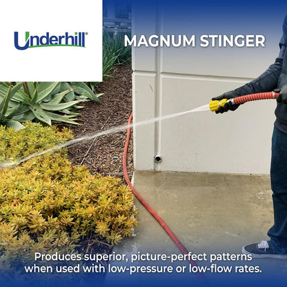 Underhill Magnum Garden Water Hose Nozzle, Sprayer, 37 GPM 80 PSI, 3/4-Inch Thread Inlet, Jet, Soak, Fan, Metal and Rubber, Adjustable, NG450