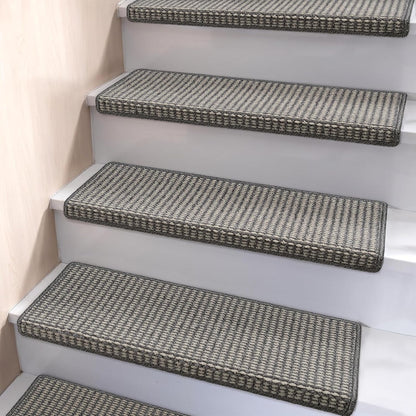 Brakki Bullnose Carpet Stair Treads, Non Slip Stair Treads for Wooden Steps Indoor, Stair Runner, Soft Stair Rugs, Edging Stair Protectors, Washable, 29.5"x9.5"x1.5" 14pcs, Beige