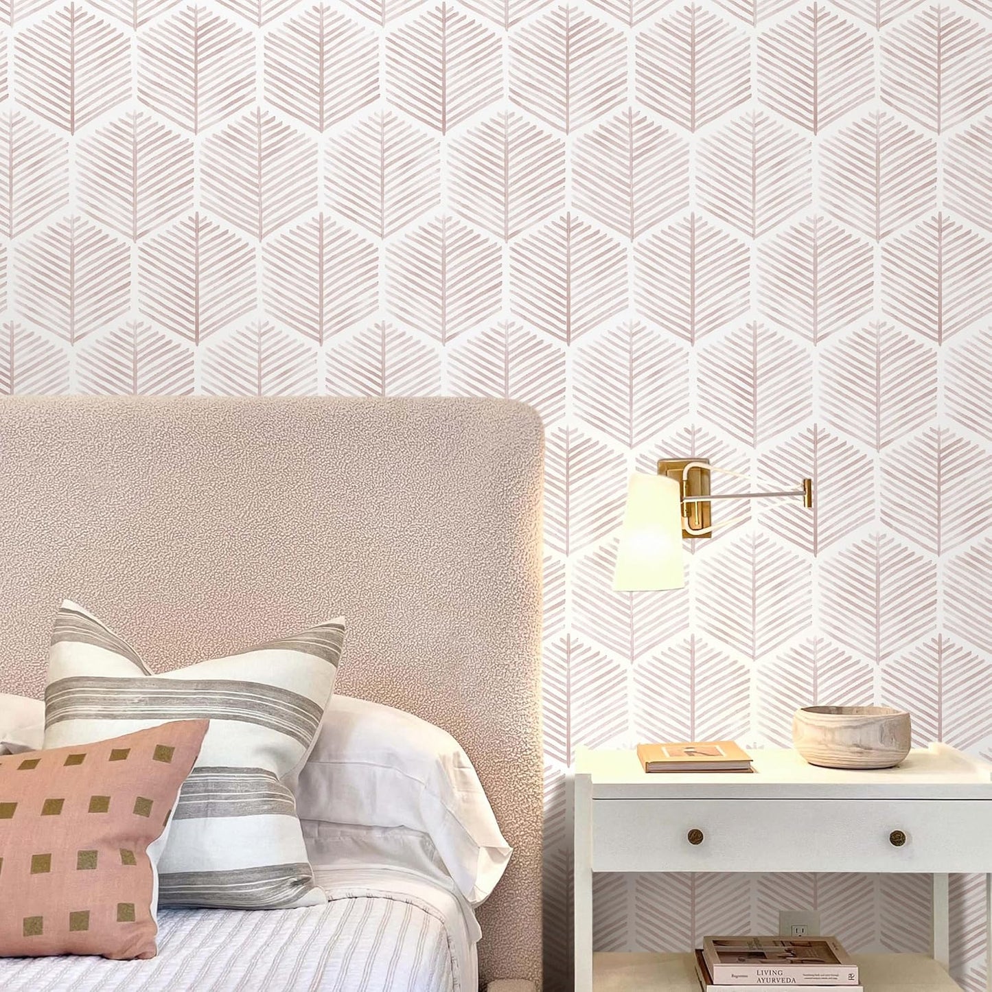 MelunMer 118In L 17.3In W Modern Peel and Stick Wallpaper Boho Contact Paper for Cabinets/Drawers Self Adhesive Removable Wallpaper for Bedroom/Bathroom Waterproof Geometric Contact Paper Beige/White