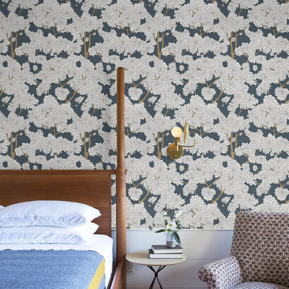 JiffDiff Tree Wallpaper Peel and Stick Jungle Wall Paper Forest Mural Stick on Wallpaper Modern Waterproof Self Adhesive Contact Paper (17.3" x 120" Cream)