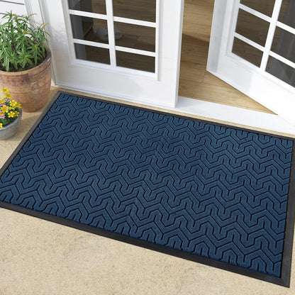 Yimobra Front Door Mat Outside Entrance 29.5x17, Waterproof Heavy Duty Outdoor Mats for Front Door, Non Slip Rubber Entry Mat for Garage Patio Indoor, Grey