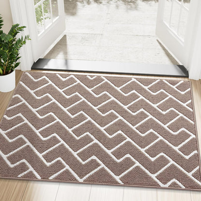OLANLY Front Door Mat, Non-Slip Rubber Backing, Dirt Resistant and Absorbent, Washable, Easy to Clean Low-Profile Indoor Doormat for Back Door, Entryway, Inside Entrance, 32x20, Grey