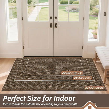 BEQHAUSE Dirt Trapper Door Mat 20" x 32", Non-Slip Washable Doormats Entrance Mat, Dirt Resistant and Absorbent Welcome Mat, Low Profile Floor Mats for Front Back Door and Entryway, Beige