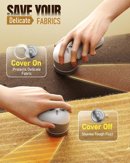 POPCHOSE Fabric Shaver, Lint Shaver for Clothing, Electric Lint Remover with 6-Leaf Blades, Sweater Defuzzer, Clothes Shaver for Couch, Furniture, Blanket, Remove Pilling, USB Rechargeable