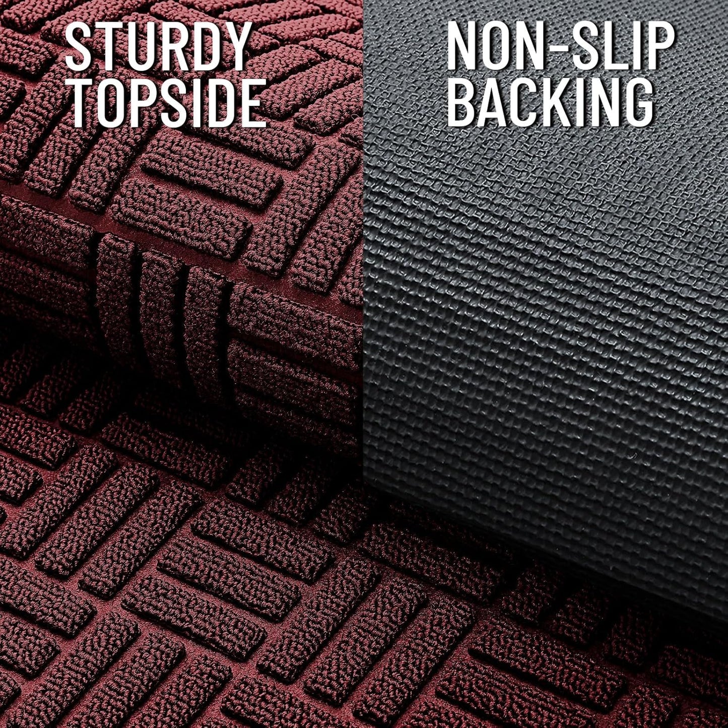 OLANLY Front Door Mat Outside Entrance 29.5x17, Absorbent, Heavy Duty Sturdy Natural Rubber Doormat Indoor Outdoor, Stain and Fade Resistant, Non-Slip Backing Low Profile Floor Mat for Entryway, Grey