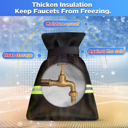 IPOW Outdoor Faucet Covers for Winter Freeze Protection - Pro 10"H x 6.3"W Outside Hose Bib Reusable Thickened Water Spigot Covers Winter Insulated, Waterproof Water Faucet Socks - 4 Pack