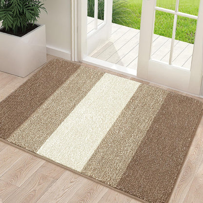 Kitinjoy Indoor Outdoor Door Mat, 32x20 Non-Slip Absorbent Dirt Trapper, Low-Profile Washable Inside Entrance Front Floor Mat, Sturdy Soft Entry Doormats for Entryway, Grey