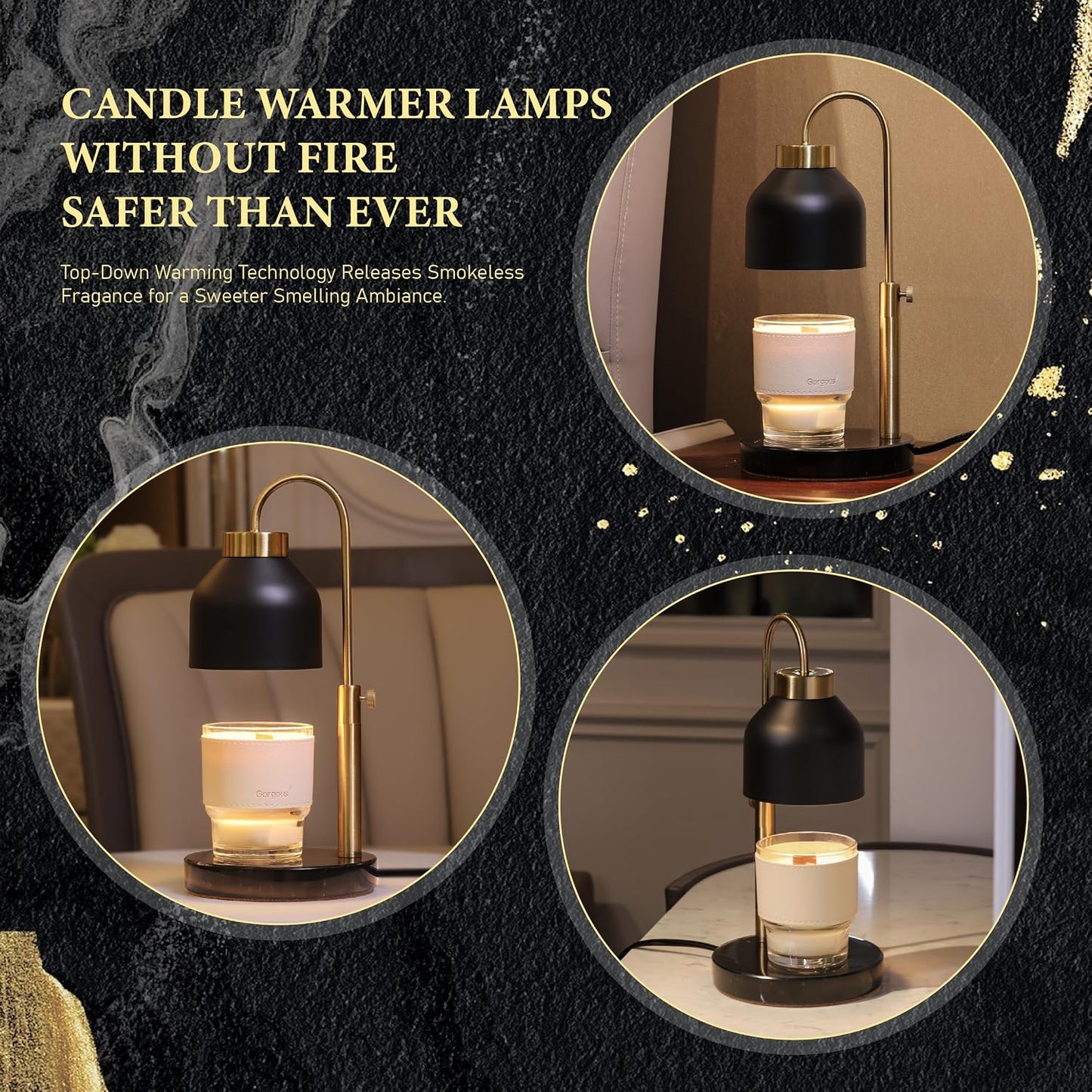 AIKUT Candle Warmer Lamp, with 2 Bulbs,Timer & Dimmer,Compatible with Large Yankee Candle Jars,3 Wick Candles,Height Adjustable Electric Top Candle Melter,White,110-120v