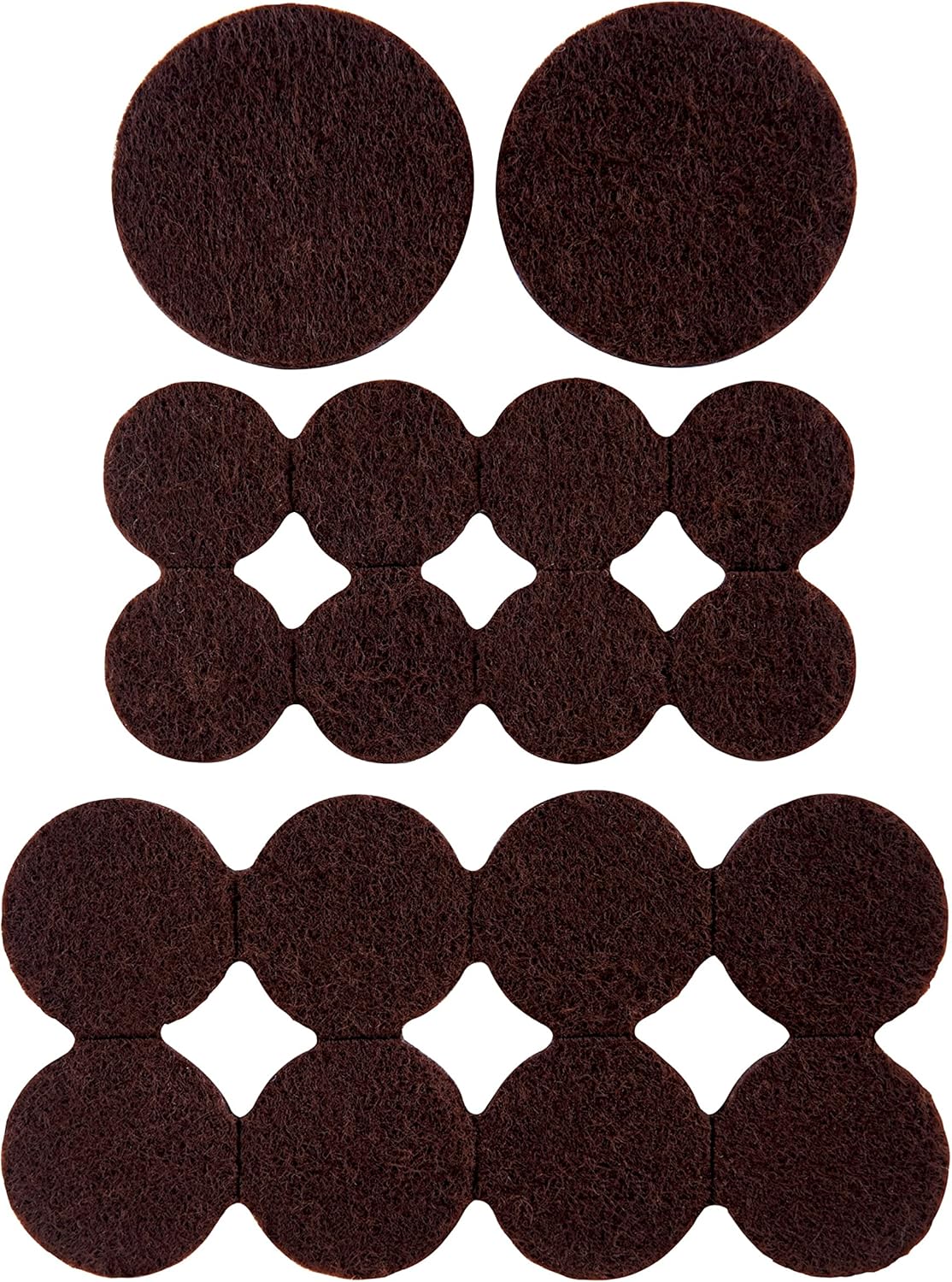 Scotch Felt Pads 162 PCS Brown, Felt Furniture Pads for Protecting Hardwood Floors, Round, Assorted Sizes Value Pack, Self-Stick design, Protecting from nicks, dents and scratches (SP847-NA)