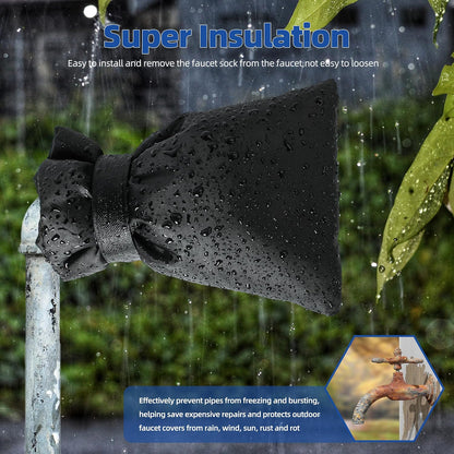 Outdoor Faucet Covers for Winter Freeze Protection 4 Pack Reusable Garden Faucet Cover Socks for Various Faucet Water Spigot Pipe Hose Bib,Waterproof Insulated Anti-Freeze Covers-Reflective Velcro