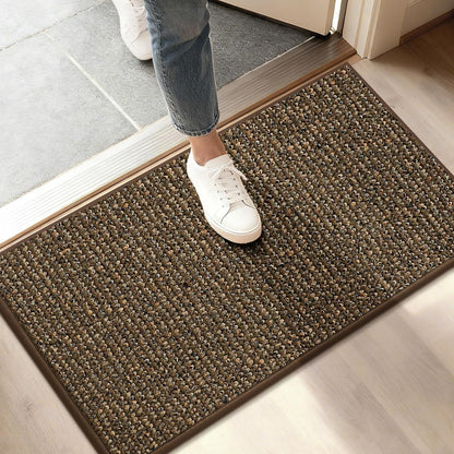 BEQHAUSE Dirt Trapper Door Mat 20" x 32", Non-Slip Washable Doormats Entrance Mat, Dirt Resistant and Absorbent Welcome Mat, Low Profile Floor Mats for Front Back Door and Entryway, Beige