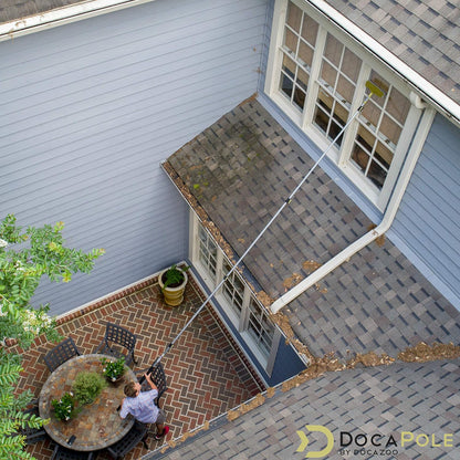 DOCAZOO DOCA Telescoping Pole 7-28 Ft - Extension Pole for Cleaning, Feather Duster, Window Washing Kit, Paint Roller, Window Squeegee - High Reach Extendable Kit for Indoor & Outdoor - Pole Only
