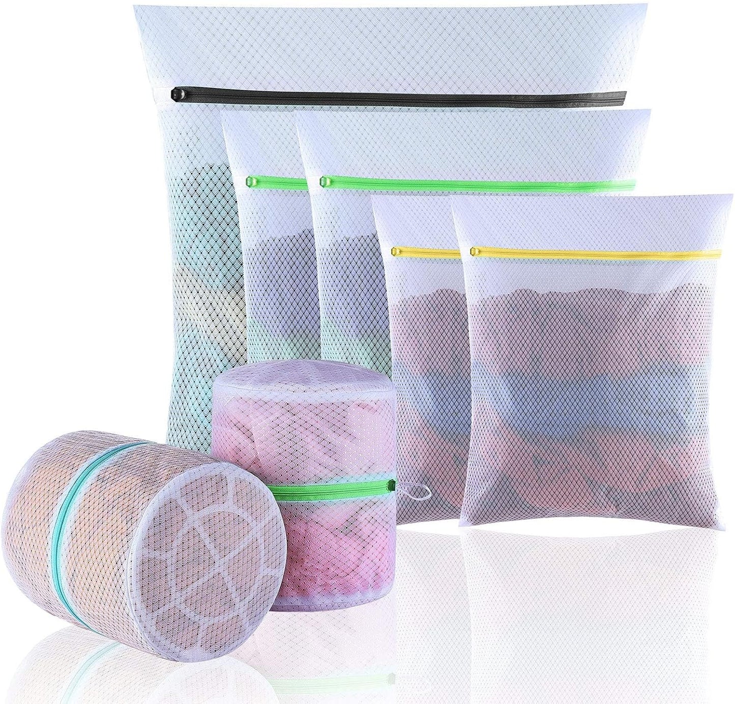 GOGOODA 7 PCS Mesh Laundry Bags, Delicates Washing Bags | Multisize for Sweater Blouse Hosiery Bras Machine Wash Bags for Travel Storage Organization