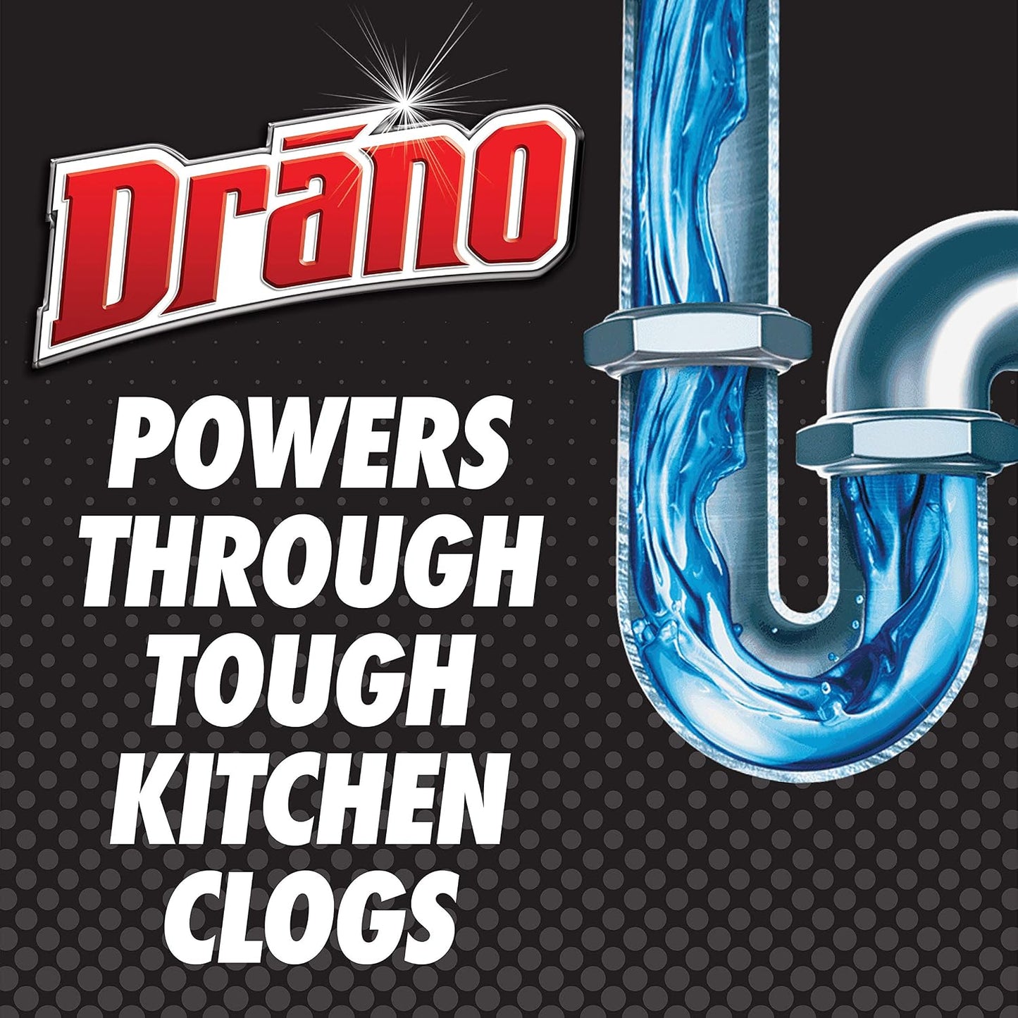Drano Kitchen Granules Drain Clog Remover and Cleaner, Unclogs Blockage from Grease or Cooking Oil, Commercial Line, 17.6 Oz