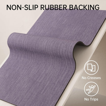 Mecko Bath Mat Rug, Rubber Non-Slip Quick Dry Absorbent Thin Bathroom Rugs Fit Under Door Bathroom Floor Mats-Shower Rug for in Front of Bathtub, Sink, Shower Room(Light Grey,16"x24")