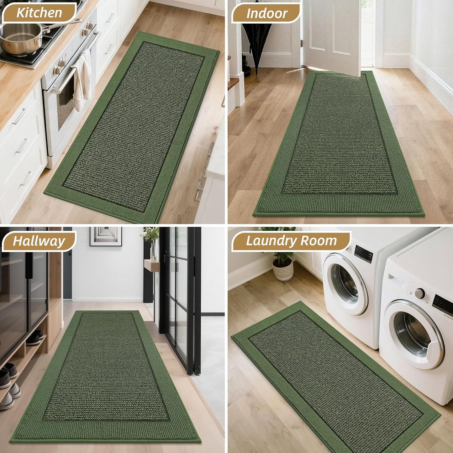 BEQHAUSE Indoor Door Mat 20" x 32", Dirt Trapper Door Mats Non-Slip Entryway Rugs Washable, Resist Dirt Absorbent Welcome Mat, Low Profile Floor Mats for Front Back Door and Entryway, Taupe