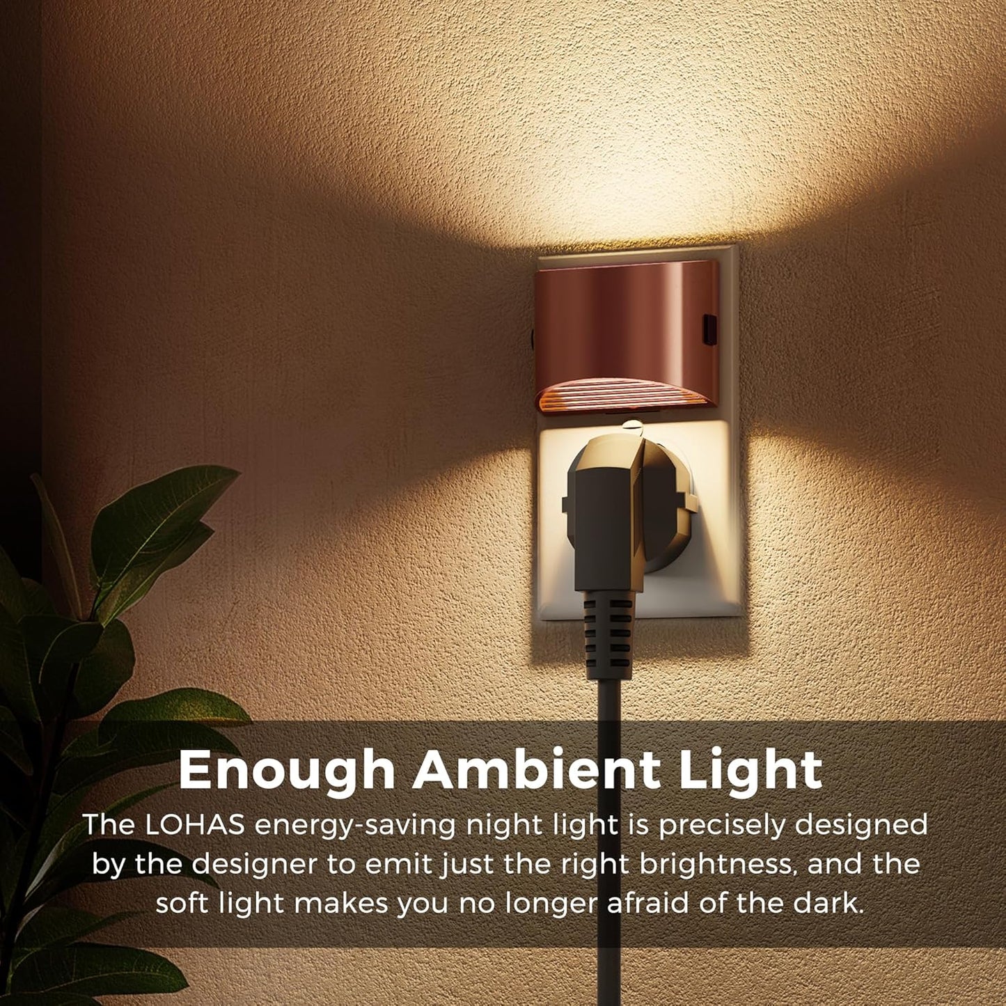L LOHAS LED Night Lights Plug into Wall 2 Pack, Dusk to Dawn Sensor Nightlight, Brightness Adjustable, 3000K Soft White