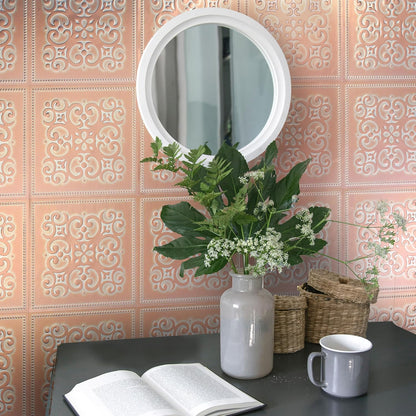 Main Street – 24-Pack of 8 x8 Peel and Stick Backsplash Wallpaper Tiles – Removable Self Adhesive Wall Tile for Kitchen, Renter-Friendly for Your Home and DIY Projects (Patina Copper)