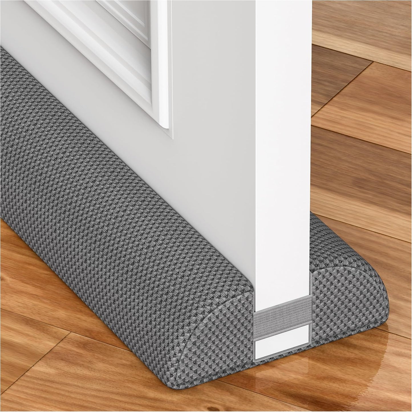 HADOR 30 Inches Door Draft Stopper - 24"-30" Adjustable, Seals 0.5"-1.7" Gaps | Blocks Drafts/Noise/Pet Hair | No Permanent Adhesive, Machine Washable, Grey