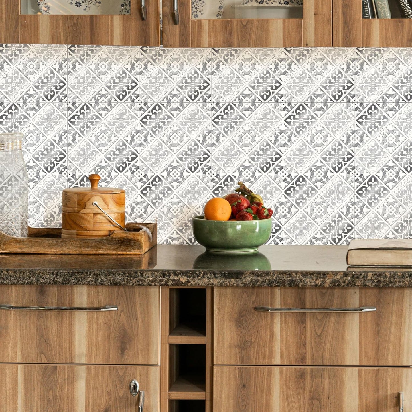 Main Street – 24-Pack of 8 x8 Peel and Stick Backsplash Wallpaper Tiles – Removable Self Adhesive Wall Tile for Kitchen, Renter-Friendly for Your Home and DIY Projects (Patina Copper)