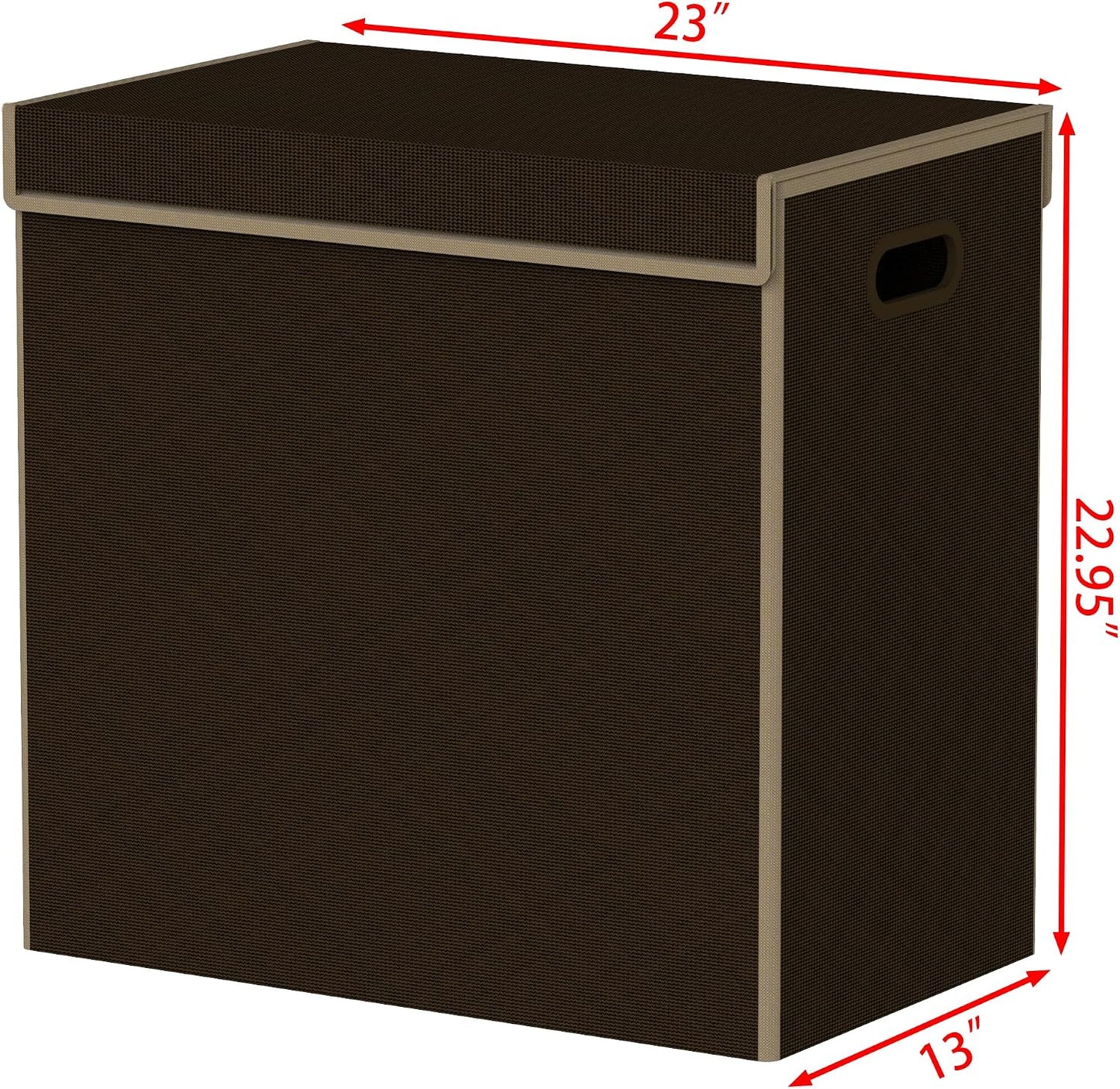 Simple Houseware Double Laundry Hamper with Lid and Removable Bags, Black