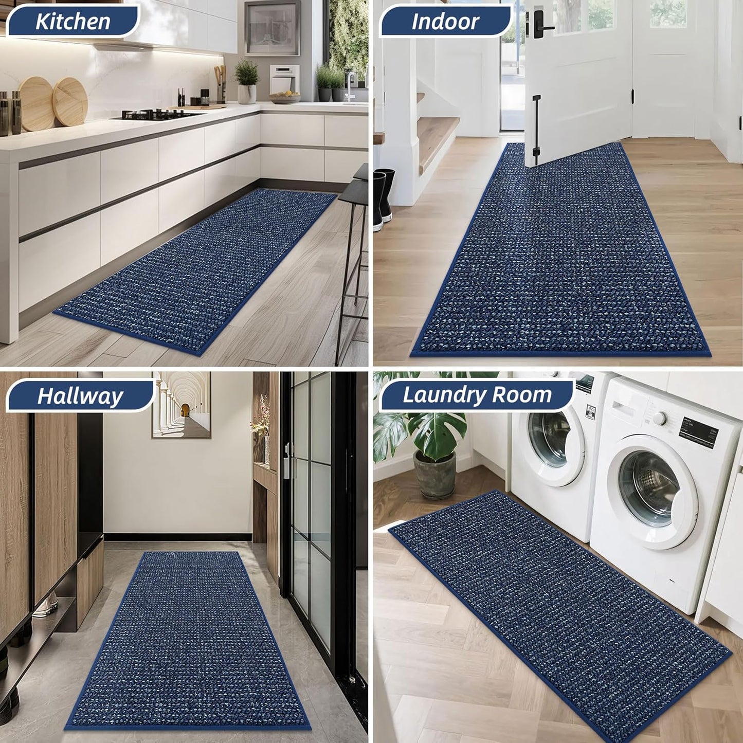 BEQHAUSE Dirt Trapper Door Mat 20" x 32", Non-Slip Washable Doormats Entrance Mat, Dirt Resistant and Absorbent Welcome Mat, Low Profile Floor Mats for Front Back Door and Entryway, Beige