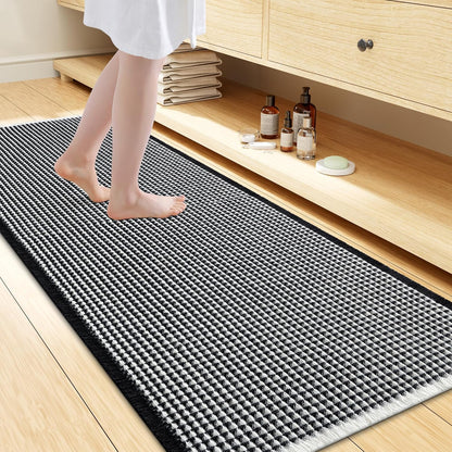 Smiry Waffle Bath Mat 30x20, Extra Soft Absorbent Bathroom Rugs, Non Slip Machine Washable Quick Dry Bath Rugs for Bathroom Floor, Tub, Shower, Home Decor Accessories, Brown